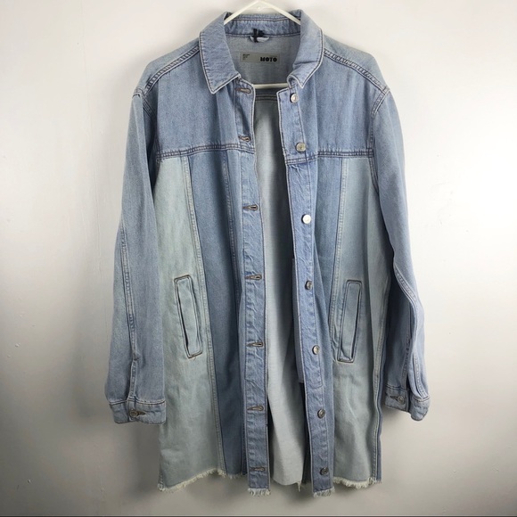 topshop longline denim jacket